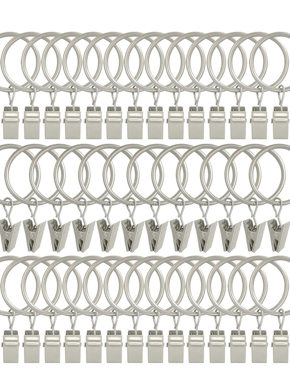 Silver Curtain Clip Rings with Clips - Home Party Supplies